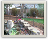 Removal of fence and bark dust